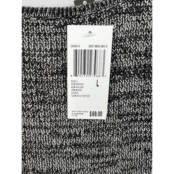 Chelsea & Theodore Sweater Grey Size L White Layered Top Semi Sheer Hem - Picture 6 of 14